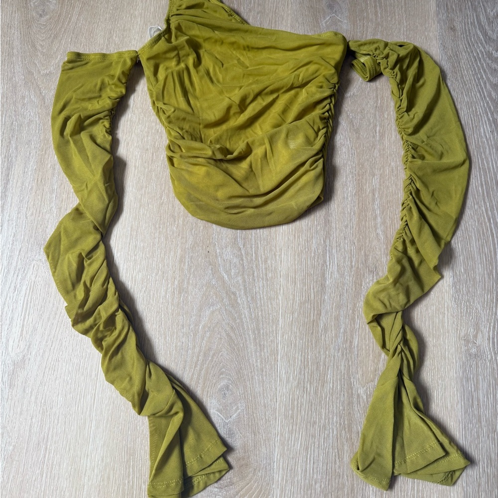 SHEIN Olive Green Ruched Head Scarf